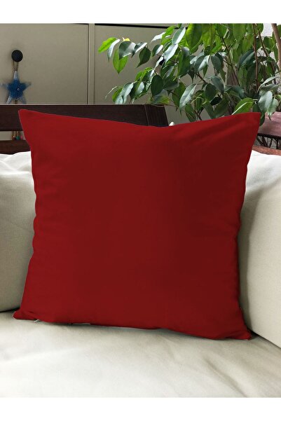 Evmila Düz Renk - Tek Renk Kırlent Kılıfı Döşemelik Süet Kumaş - Bordo