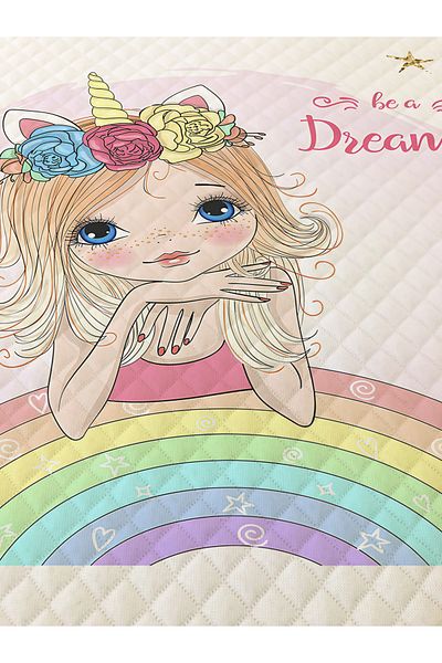 Evmila Rainbow Patterned, Printed Single and Children's Pique Set