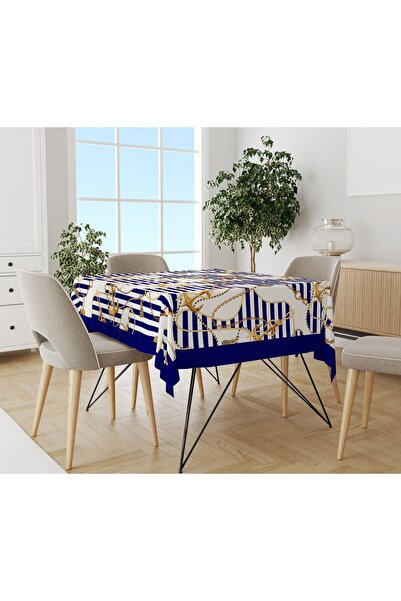 Evmila مفرش طاولة مخملي مطبوع بطابع البحر