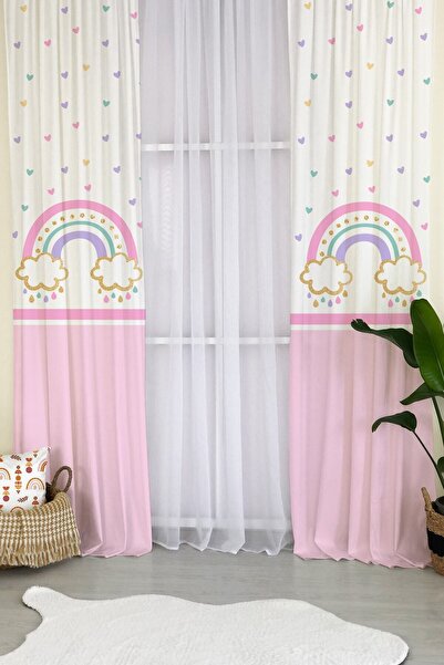 milroma ستارة خلفية لغرفة الأطفال بنمط سحابة باللون الوردي