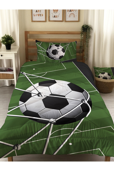 Evmila Futbol Desenli Kapitone Dikişli Yorgan