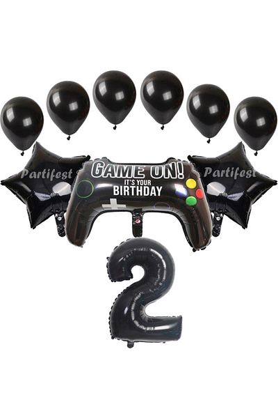 Parti Station Gamer Player Game Console Age Foil Balloon Set Gamer Player Playstation Concept Birthday