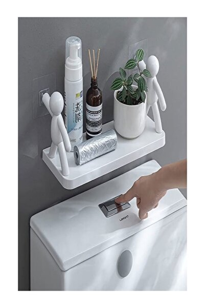 Fırtına Ticaret Kendinden Yapışkanlı Banyo Rafı Adam Askı