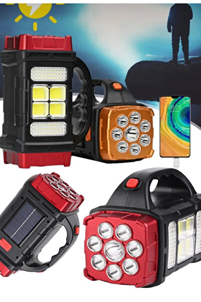 EMİN ENSAR HOME Cok Fonksiyonlu Fener Tasinabilir Projektör Solar Usb Sarj Ed...