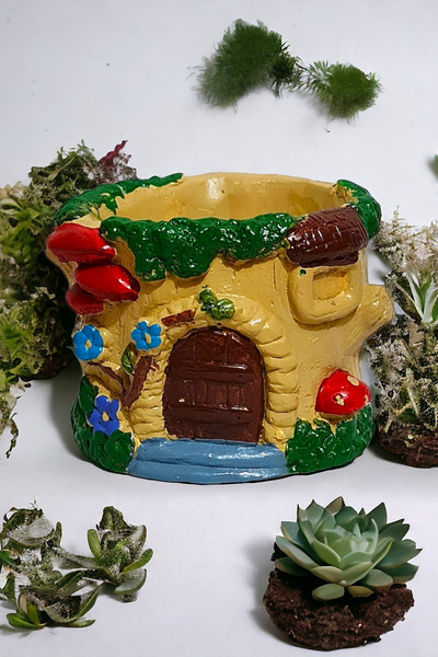Binbirdemet Fairy House El Yapımı Saksı