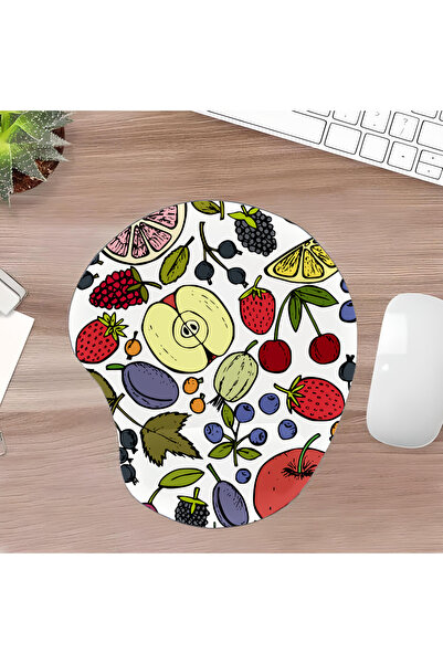 UcuruStore Φρουτώδες Οβάλ Μαξιλαράκι Ποντικιού με Στήριγμα Καρπού