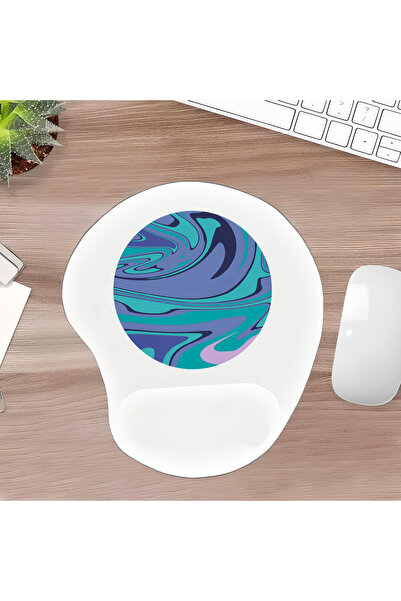 UcuruStore Τιρκουάζ μπλε οβάλ επιφάνεια ποντικιού με υποστήριξη καρπού και κο...