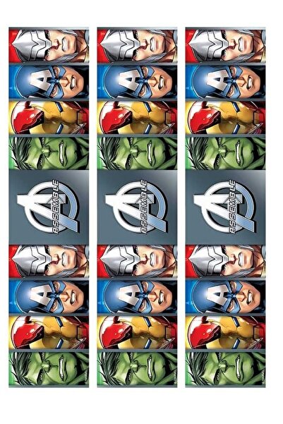hediyehobihersey Kahramanlar Avengers Pasta Yan Dekor Şekerli Kağıda Baskı Ye...