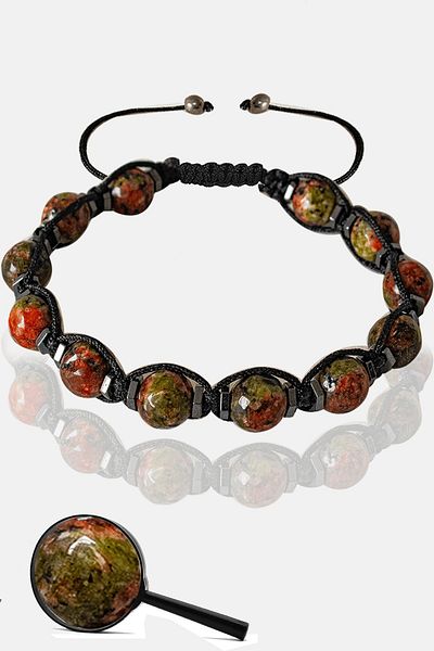 Tesbih Atölyesi Certified Faceted Real Unakit Stone Bracelet - Adjustable