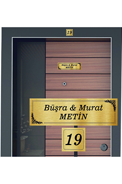 ALFA REKLAM AJANSI GOLD RENK DAİRE KAPI İSİMLİĞİ