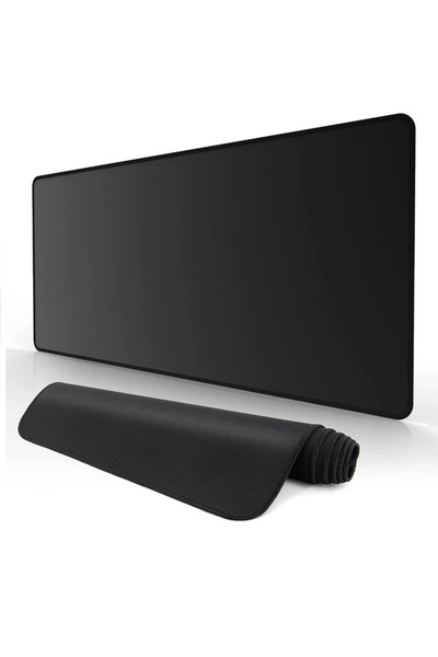 İstanbul Teknoloji Mousepad Kenarları Dikişli Siyah Mouse Pad 90*40 Cm