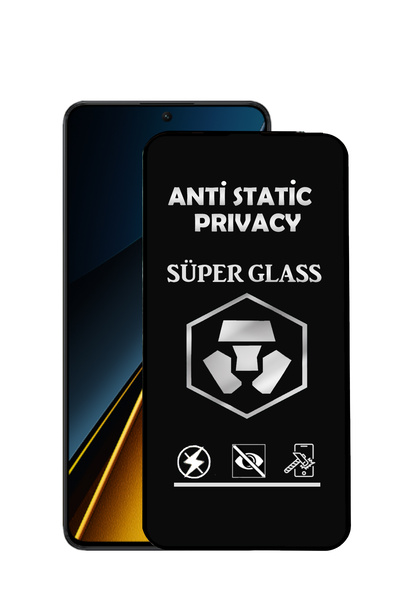 CaseArt Xiaomi Poco X6 Pro Tam Kaplayan Anti Statik Hayalet Süper Cam Ekran K...
