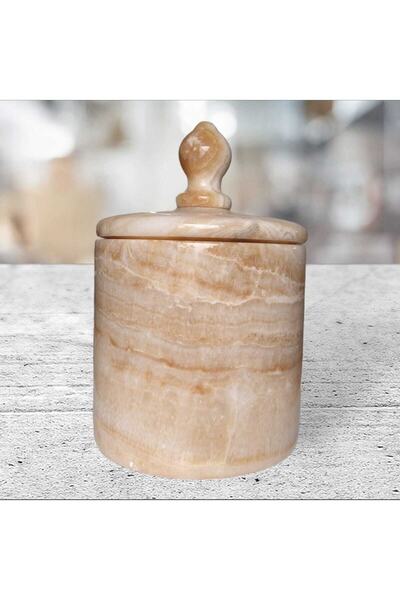 Concept ONYX by CEHRELI وعاء رخام عسل من الحجر الطبيعي مع غطاء (جودة التصدير)