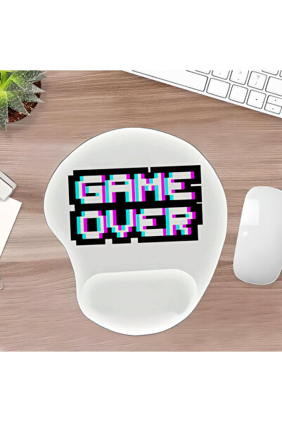 UcuruStore Game Over Mouse Pad Oval Decupat cu Suport pentru Încheietura Mâinii