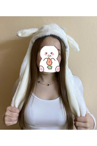 sema aksesuar Нова генерация подвижни уши Зимна плюшена бяла шапка за мъже и ...