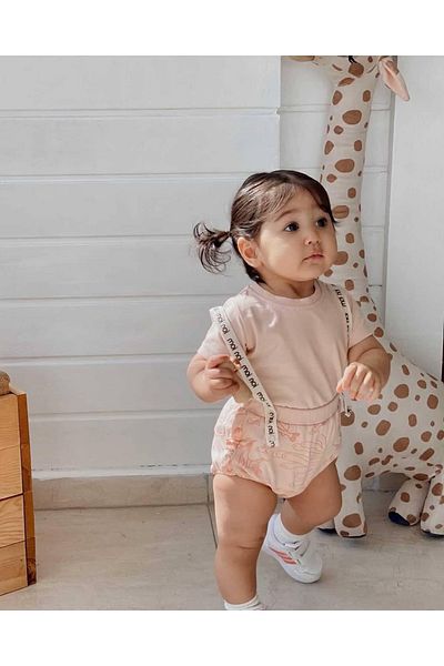 Pink Hippo Kids Moi Noi Strap Detailed Baby Romper Jumpsuit