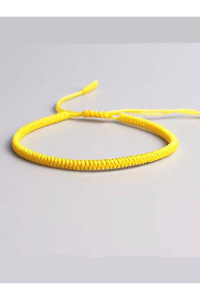 knitbek Yellow Unisex Handmade Knitted Bracelet