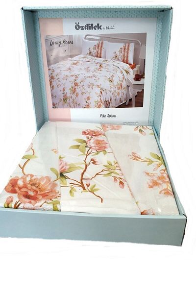 Özdilek Single Pique Set Living Roses Orange