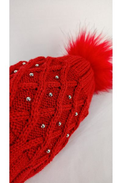 ZÜMAL Hand Knitted Bohemian Design Beret (Color Red)