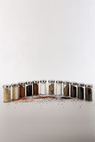 METSHA 12-Piece Rotating Metal Spice Bowl Spice Set 12-Piece Stainless Spinner