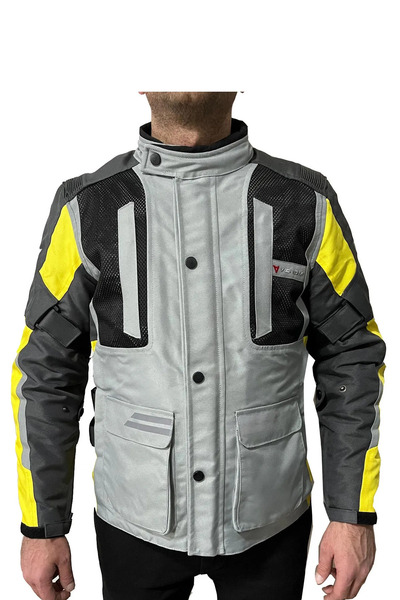 VENOM CEKET TOUREX TOURING AÇIK GRİ SARI MOTOSİKLET MONTU