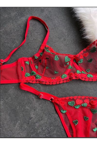 La Linaa Love Red Women's Bralet Set