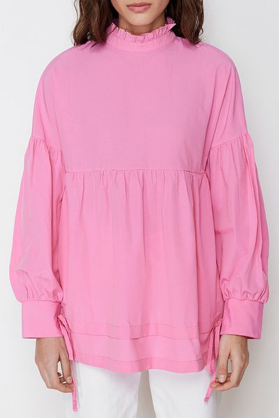 Trendyol Modest Pink Comfortable Fit Woven Tunic TCTSS24UK00009