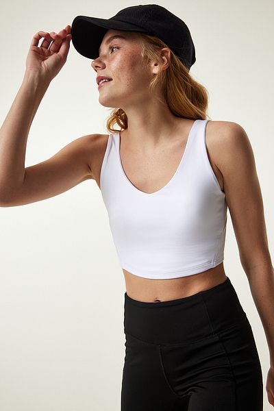 Happiness İstanbul Λευκό Αθλητικό Σουτιέν Shaping Strappy OW00018