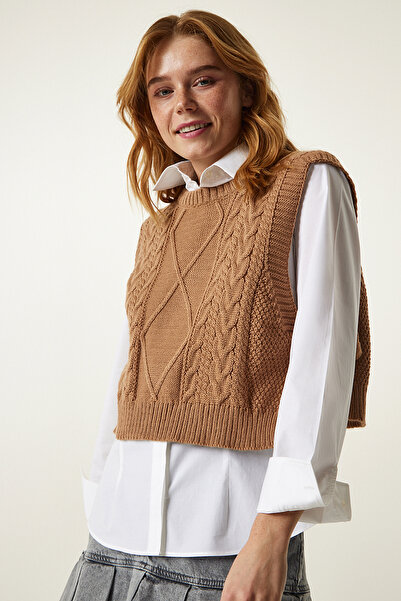 Happiness İstanbul Dámská sušenka s motivem zavazování Crop Knit Sucker MW00131