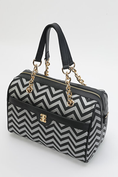 Pierre Cardin Silver Black Women's Handbag 05PO24Y1970