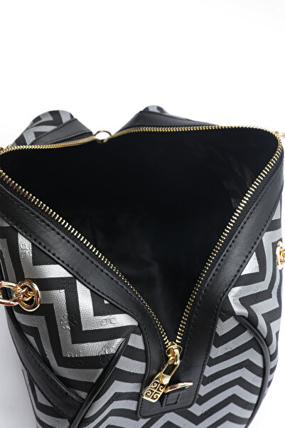 Pierre Cardin Silver Black Women's Handbag 05PO24Y1970