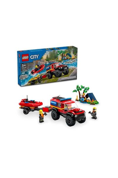 Lego City شاحنة إطفاء 4×4 مع قارب إنقاذ 60412