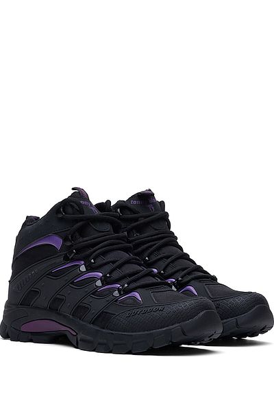 Tonny Black Unisex Μαύρες Μωβ Μπότες Unisex Άνετη Εφαρμογή Υδατοαπωθητικά Lace Up