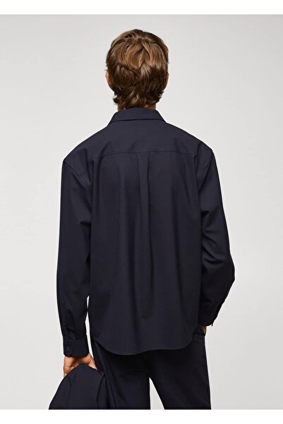 MANGO Man Yün Karışımlı Geniş Kesim Gömlek Ceket