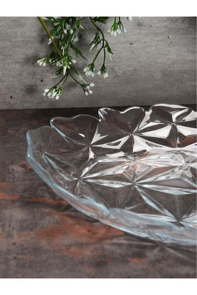Paşabahçe 10717 Estrella 33cm Oval Glass Boat Serving Fruit Plate