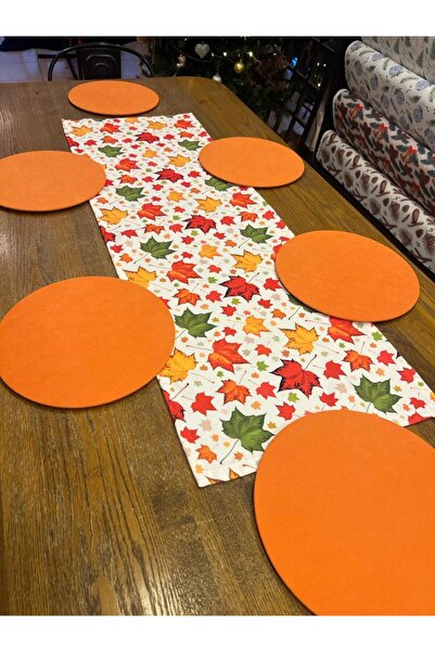 TUĞÇE DEMİR HOME DESIGN Renkli sonbahar yapraklar desen runner supla (amerika...