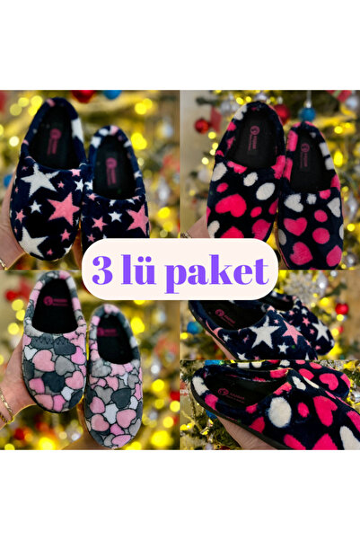 Lurji 3lü Ev Terliği Terlik Misafir Terliği Çeyiz Terliği Rahat Yumuşak