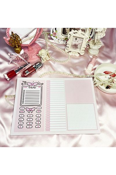 merccuri crafts a4-a5-a6 notepad planner notebook set with coquette glue