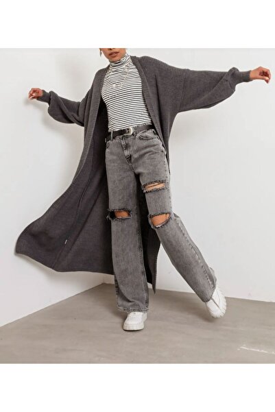 skycott Жіночий довгий трикотажний кардиган з кишенями на рукавах