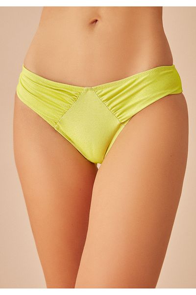 SUWEN Glänzende Bikini-Unterseite mit detaillierten Details vorne