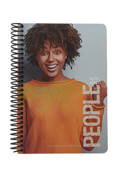 Gıpta Hard Cover Spiral People Concept Checked Notebook 17x24cm 120 Sheets