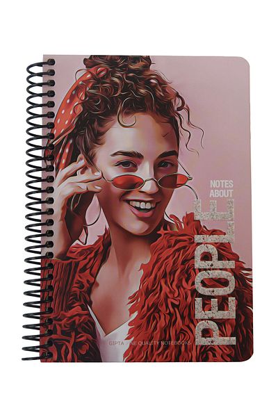Gıpta Hard Cover Spiral People Concept Checked Notebook 17x24cm 120 Sheets