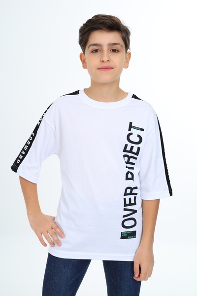 ANGELOS GIRLS Boy's Sleeve Stripe Garnished T-Shirt 9-14 Years Lx7063