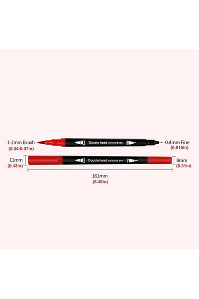 ACUTO 12-Piece Marker Set Double Sided Pen Set 12 Coloring Pens Calligraphy Book Coloring Pen