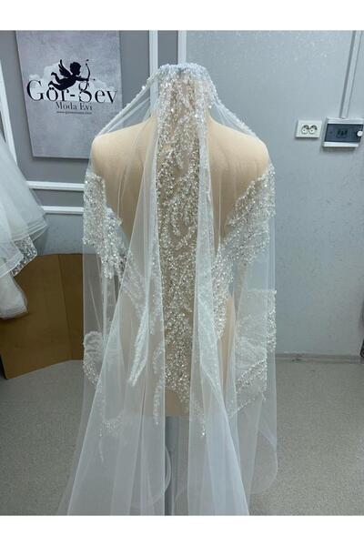 EKY GÖR SEV WEDDING DRESS ستارة طويلة مطرزة يدويًا 100% بالخرز والتطريز الفاخر
