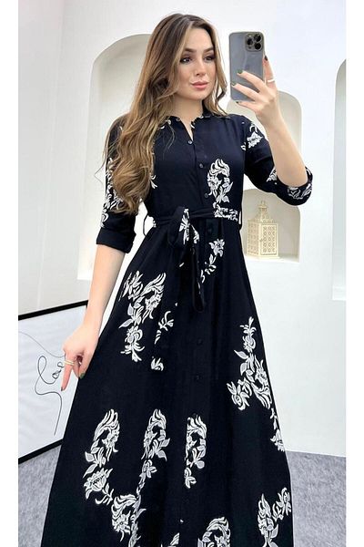 Miasista Drop Patterned Shirt Dress