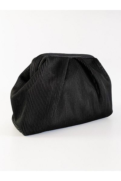 HEYBE'S Дамска черна плисирана дамска чанта клъч