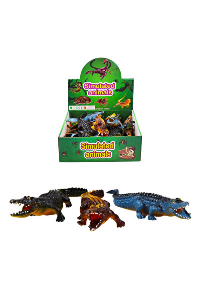MİLKYADATOYS TİMSAH PVC ESNEK HAREKETLİ CROCODİLE 20 CM MAVİ TEKLİ