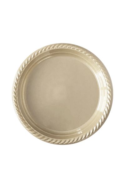 Kikajoy Cream Disposable Plastic Plate 22cm 24pcs