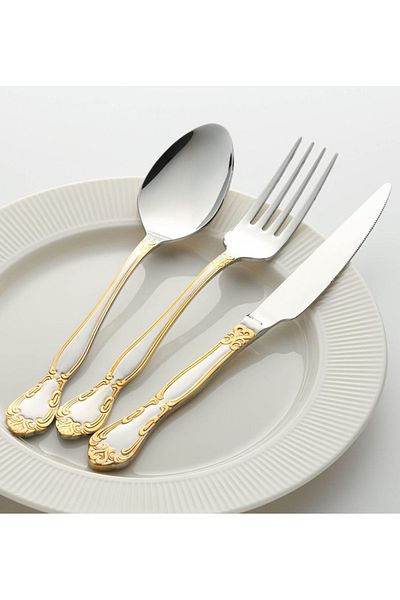 Schon Schön Dresden 84 Piece Gold Fork Spoon Knife Set